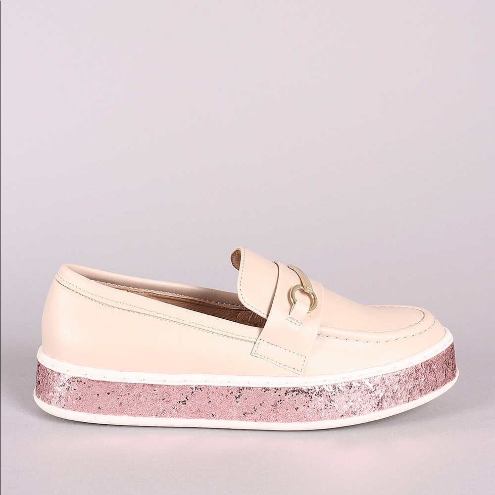 Wild Diva encrusted glitter midsole loafers